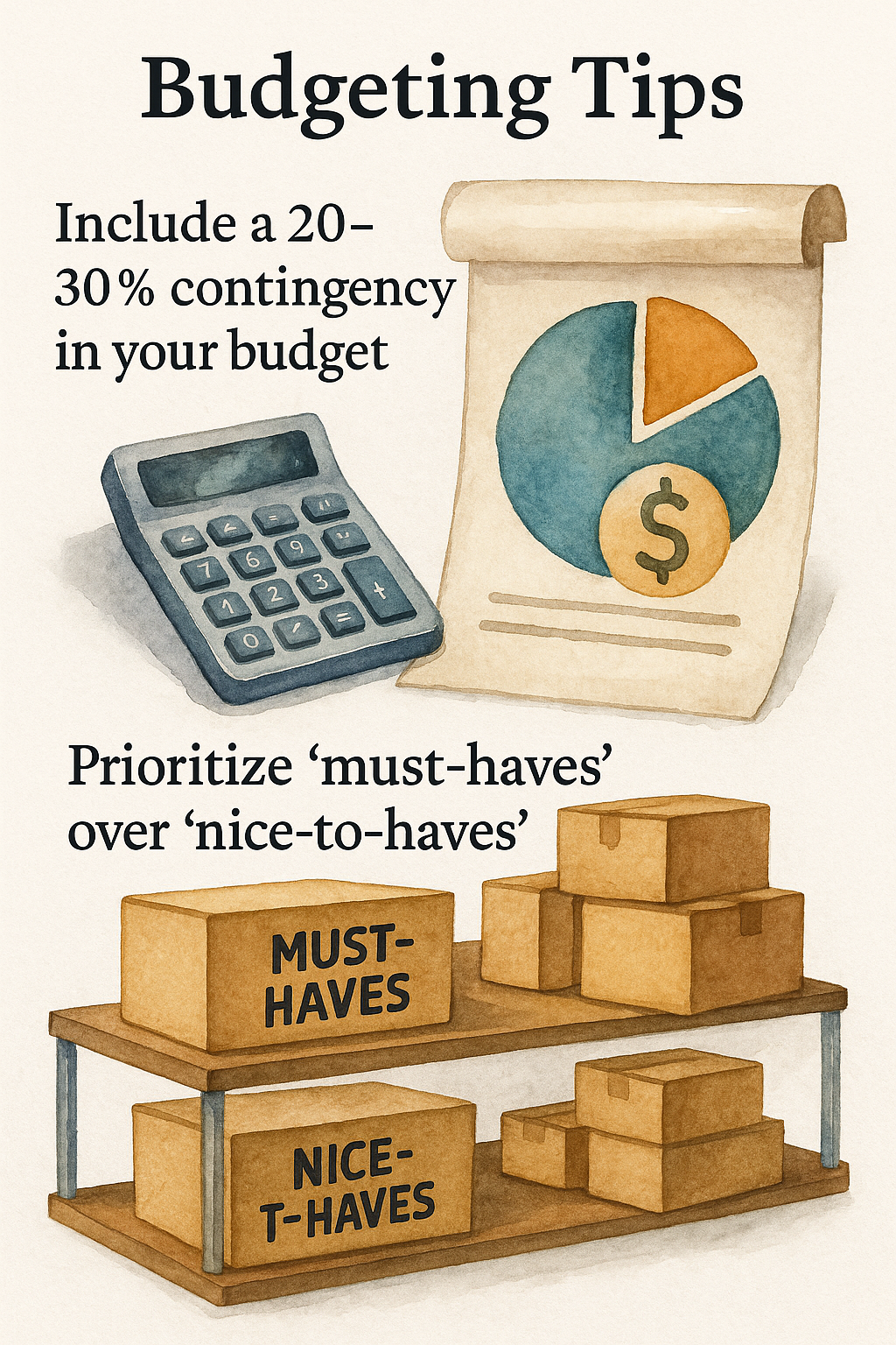 Budgeting Tips must have and nice to have