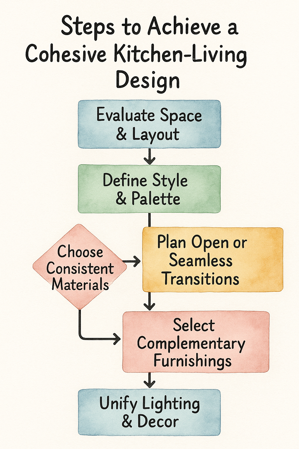 cohesive kitchen-living design